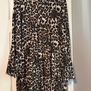 Leopard Print Women's Tunic Top